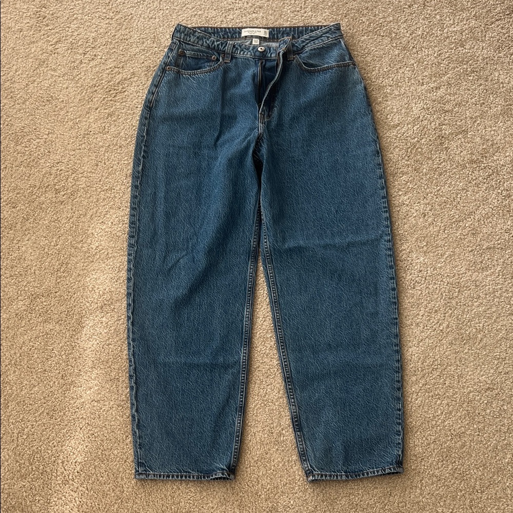 A&F Curve Love Taper Denim Jeans